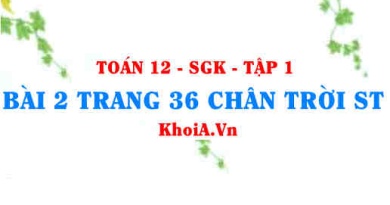 Bài 2 trang 36 Toán 12 Tập 1 Chân trời sáng tạo